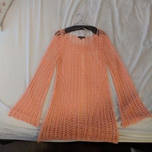 Coral crochet tunic